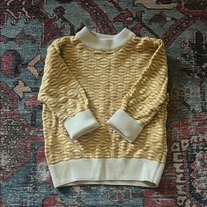 Little Green Radicals Yellow Patterned Kids Sweater